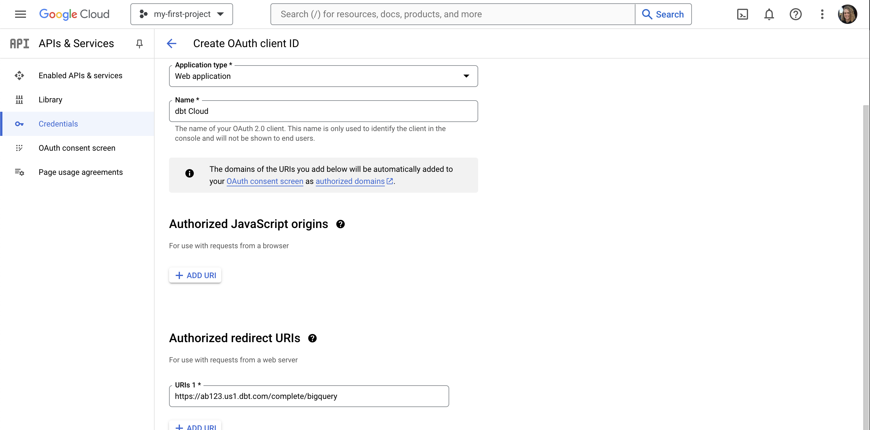 Create an OAuth app in BigQuery Create an OAuth app in BigQuery